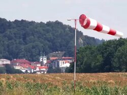 Wind sock at airport Stock Footage