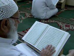 MS ZI Older mens scripture reading  / Bethlehem, Palestine Stock Footage