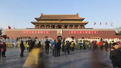 Tiananmen Square, Gate of Heavenly Peace, Forbidden City, Beijing, China Stock Footage