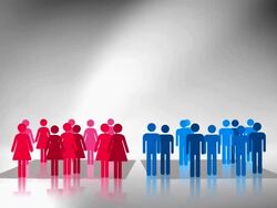 Chart - Men Higher Than Women Stock Footage