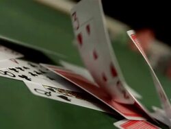 HD SLOW MOTION: Poker Cards Falling On The Table Stock Footage