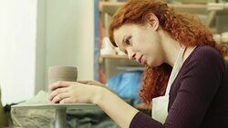 Woman Working Potters Stock Footage