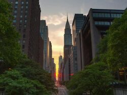 Manhattan henge time lapse New York City Stock Footage