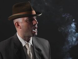 Man with bowler hat and cigar Stock Footage