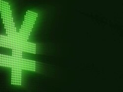 Morphing Dollar Yen Pound and Euro in LED format Stock Footage