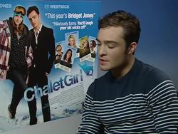 INTERVIEW: Ed Westwick on what attracted him to the role, being in the Alps, skiing since he was young at the Chalet Girl Interviews at London England. (Footage by WireImage Video/GettyImages) Stock Footage
