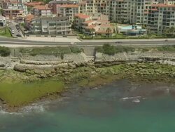 WS AERIAL View of Marginal and Cascais rocky beaches at side Stock Footage