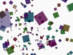 Colorful squares falling over white Background Stock Footage