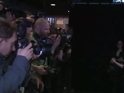 Minne Driver, filmmaker Adewale Akinnuoye-Agbaje and Jamie Winstone at Farming Interviews at Cineworld O2 Arena on April 27, 2012 in London, England. Stock Footage