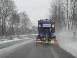 Snow plow truck Stock Footage