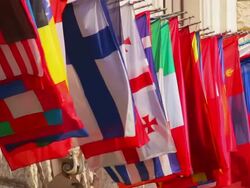 International Flags Stock Footage