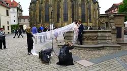 View from St. Vitus Cathedral Stock Footage