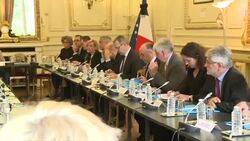 CLEAN : French interior minister meets with police unions News Clip