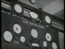 Control panels in electricity power station, UK  1939 Stock Footage