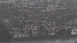 A river flows through Frankfurt, Germany. Stock Footage