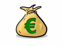 Euro money bag lands and saw cutting hole Stock Footage