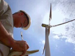 Wind Turbine Evaluation HD Stock Footage