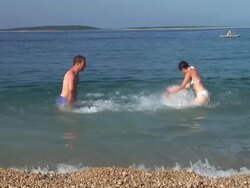 HD: Couple Splashing Water Stock Footage