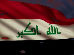 Flag of Iraq, war Stock Footage