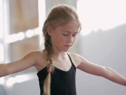  PAN Child walking on balance beam / Vancouver, British Columbia, Canada Stock Footage