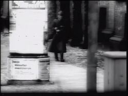 B/W 1961 soldier holding gun guarding Berlin Wall / Germany / newsreel Stock Footage