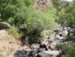 Geghard monastery, view of the Azat river Stock Footage
