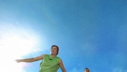 HD Super Slow-Mo: Sprinters Passing The Baton Stock Footage