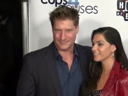 Sean Kana & Michele Kanan arriving at Cops 4 Cause Stock Footage