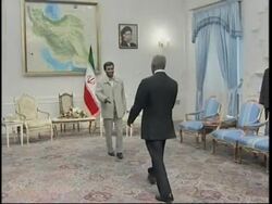 UN Sec Gen Annan meets Pres Ahmadinejad, press conference News Clip