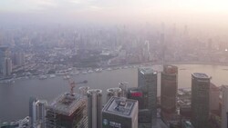 Bund at Huangpu river Shanghai Stock Footage