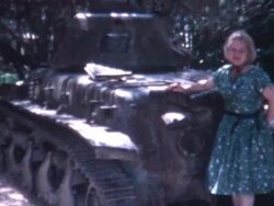 Woman and Tank 1959 Stock Footage