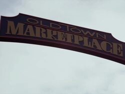 Old Town Marketplace arch and sign Stock Footage
