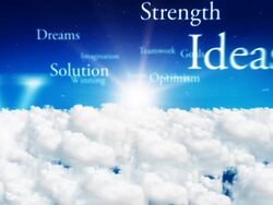 MS POV Shot of Motivating business words of success / Bergen, Hordaland, Norway Stock Footage