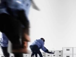 Mad Office Monkey Stock Footage