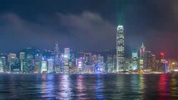 Timelapse video of Symphony of Light in Hong Kong Stock Footage