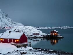 TIME LAPSE: Lofoten Winter Landscape Norway Stock Footage