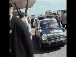SYND 25/4/70 CARS ARRIVE AT CHECKPOINT AND LINEUP FOR SAILING TO SOUTH AMERICA News Clip