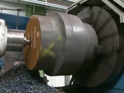 MS Turning plant at steel factory / Remscheid, North Rhine Westphalia, Germany   Stock Footage