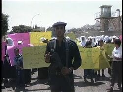 WEST BANK: WOMEN PROTESTORS SCUFFLE WITH PALESTINIAN POLICE News Clip