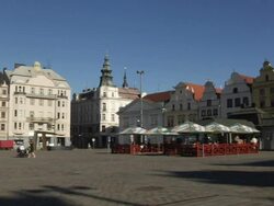 Pan Left Shot Pilsen City  West Bohemia Czech Republic Stock Footage