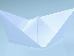 paper boat on the water Stock Footage
