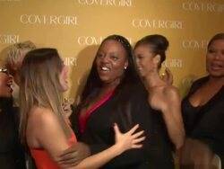 Taylor Swift, Esi Eggleston Bracey, Ellen DeGeneres, Vince Hudson, Drew Barrymore, Dania Ramirez, Queen Latifah at the COVERGIRL Cosmetics' 50th Anniversary Party at West Hollywood CA. (Footage by WireImage Video/GettyImages) Stock Footage
