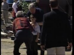 USA: PRESIDENT CLINTON VISITS TO SEE DAMAGE CAUSED BY TORNADOES News Clip