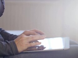 Using Digital Tablet Stock Footage