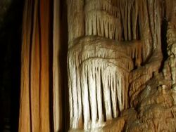 Limestone Stalactite Cave, Soreq cave, Avshalom Reserve, near Beit Shemesh, Israel Stock Footage