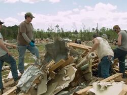 Widespread Damage And Casualties After Tornadoes Rip Through South Stock Footage