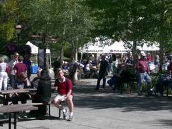 Breckenridge Oktoberfest picnic Stock Footage