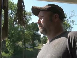 Fisherman pilots his boat on the Chesapeake Bay Stock Footage