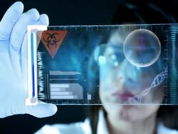 Scientist classifying sample in a laboratory Stock Footage