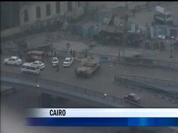 Protesters at Cairo's Tahrir Square continued their sit-in on Monday morning, calling on Egyptian President Hosni Mubarak to step down, and vowing not to give up their demonstrations until he does News Clip